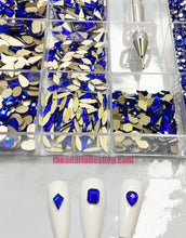Load image into Gallery viewer, 1400 Combo High Quality Glass Nail Crystals Bling Box-Blue