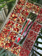 Load image into Gallery viewer, 1400 Combo High Quality Glass Nail Crystals Bling Box-Red