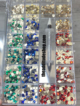 Load image into Gallery viewer, (Emerald, Red, Champagne, Blue)4 Colors Nail Rhinestones Crystals Bling Box