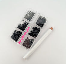 Load image into Gallery viewer, 6 Grids Pearls Gold White Black Nail Charms Art Decoration
