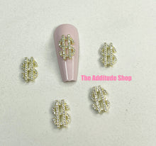 Load image into Gallery viewer, Money #2-Gold Zircon 3D Nail Charms (5 Pieces)