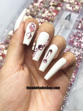 Load image into Gallery viewer, Rose Blush Pink-1400 Combo High Quality Glass Nail Crystals Bling Box