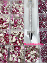 Load image into Gallery viewer, Dark Pink 1,400 Nail Rhinestones Crystals Bling Box