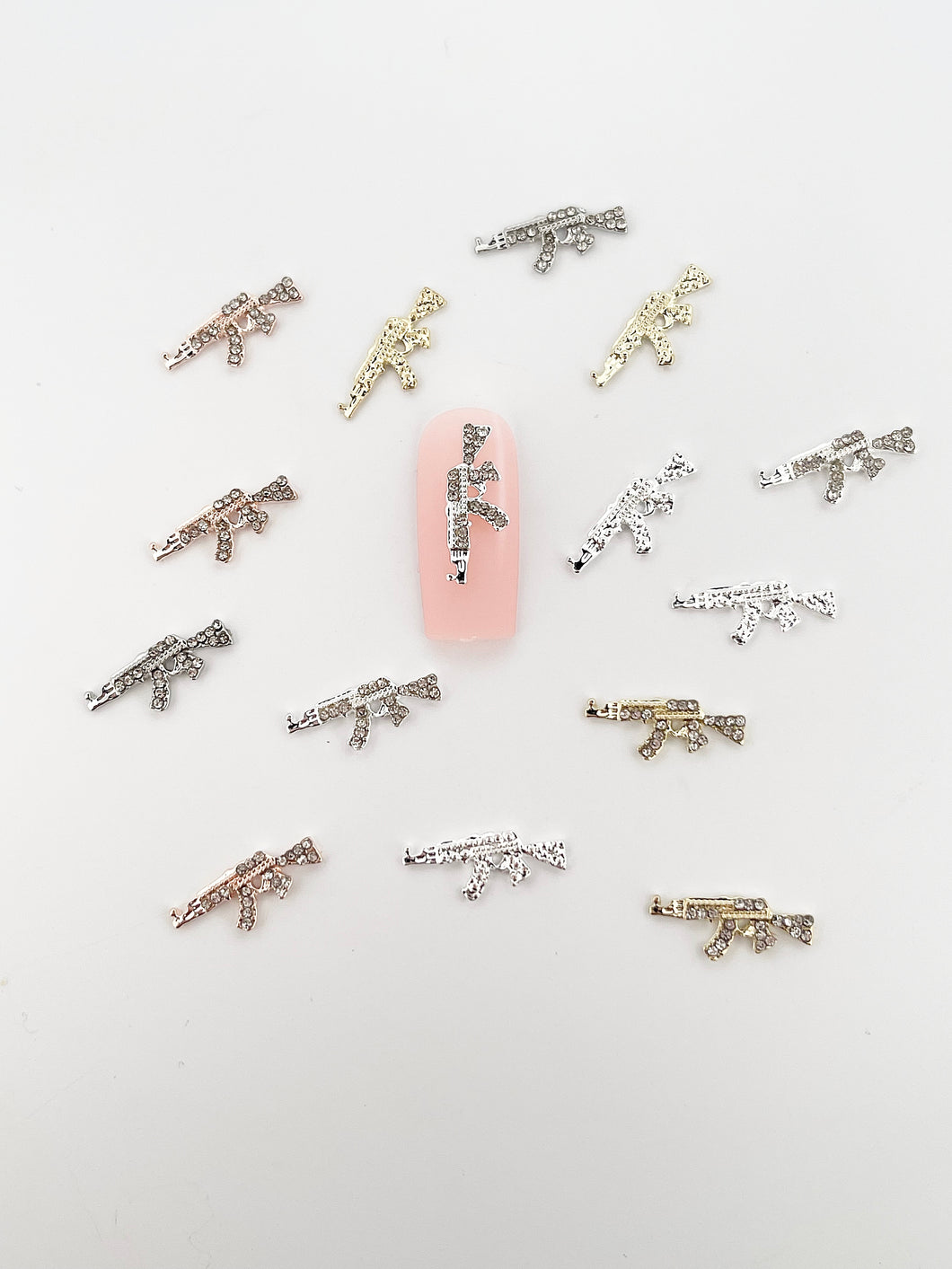 Mini Rhinestones G U N #2 Nail Charms-15 Pieces – The Additude Shop