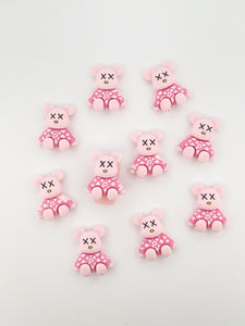 Pink Resin Bears 3D Nail Charms-10 Pieces
