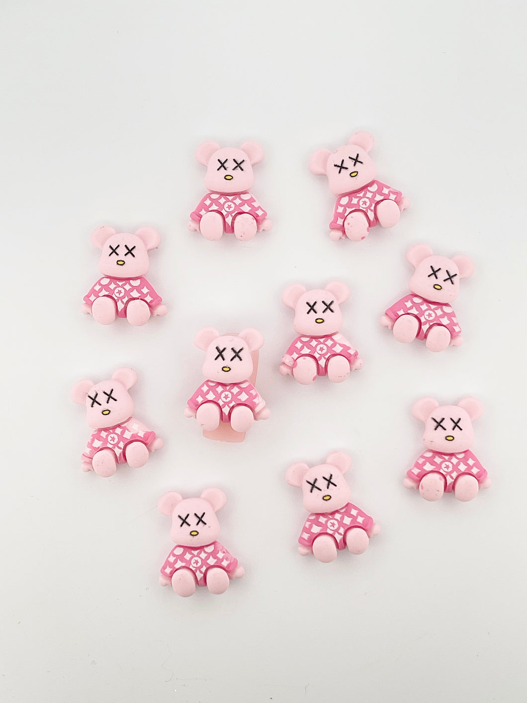 Pink Resin Bears 3D Nail Charms-10 Pieces