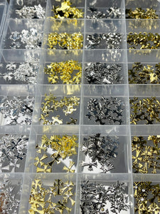 4 colors Chrome Mixed Nail Charms Box-240 Pieces