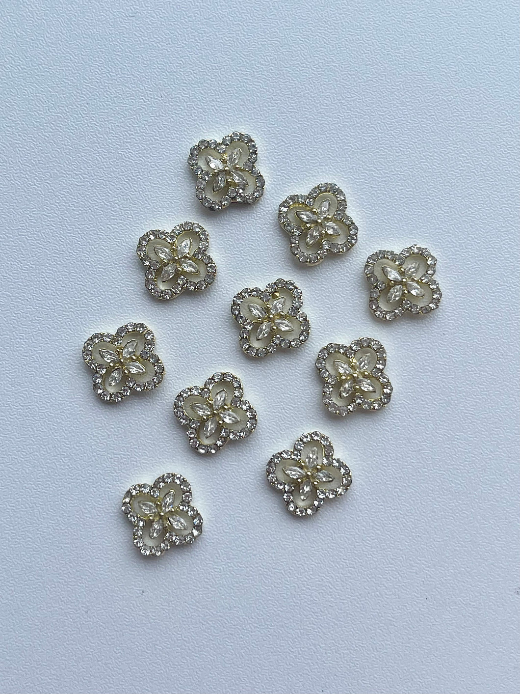Clover Flower Rhinestones Nail Charms