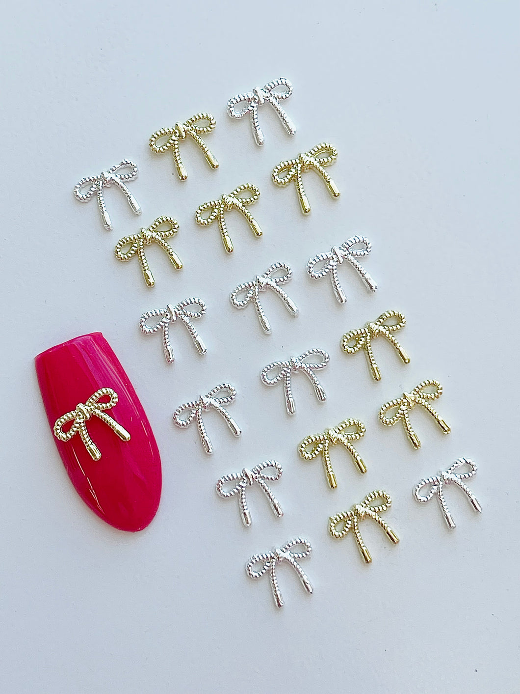 New Silver & Gold Bows #1 Nail Charms