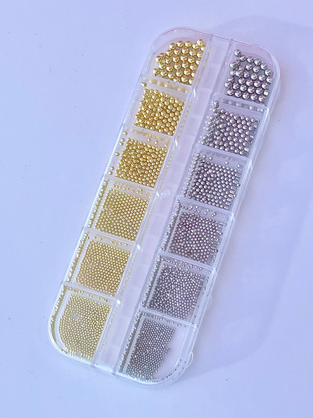 Silver & Gold Caviar Nail Beads