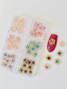 Hibiscus 6 Grids Nail Resin 3D Charms