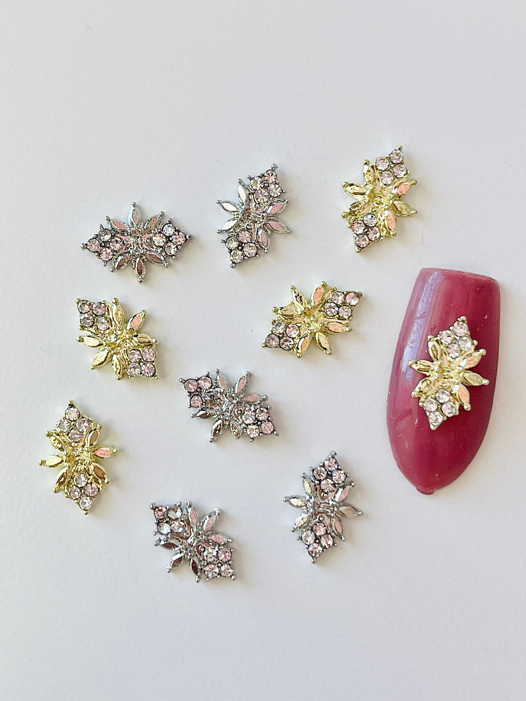 Rhinestone Fly Nail Alloy 3D Charms-10 pieces