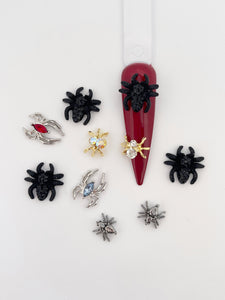 Halloween Mixed Spider Nail Charms-10 pieces