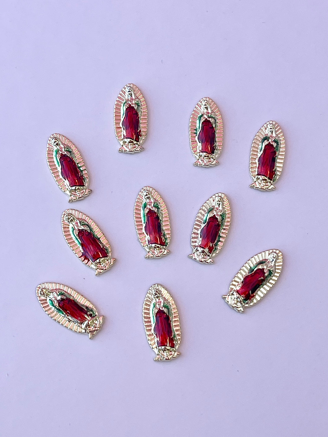 Red Virgin Mary Nail 3D Charms-10pcs