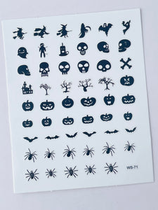 Halloween Black Spiders Nail Stickers-#71