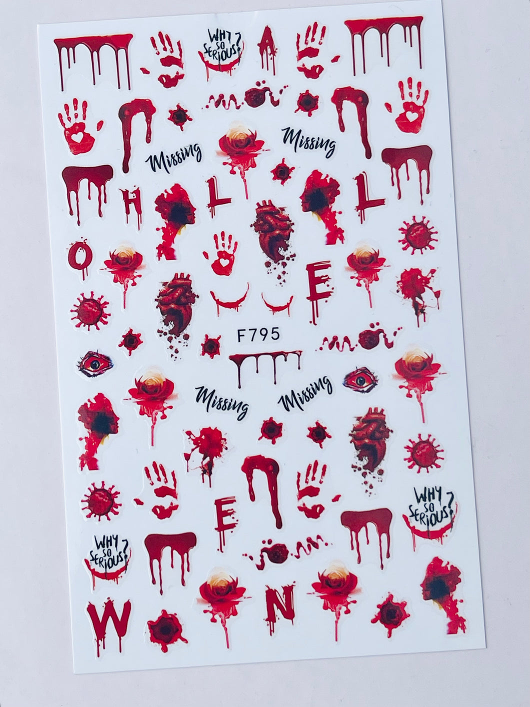 Halloween Blood Drippings Nail Stickers-795