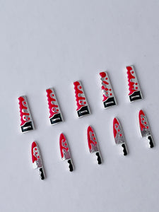 Halloween Bloody Knives Nail Charms