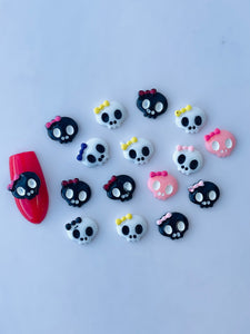 Halloween Resin Skull Faces Nail Charms