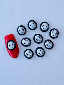 Halloween White Faces Nail Charms