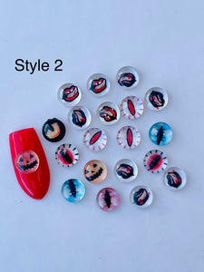 Halloween Resin Eyeballs Nail Charms