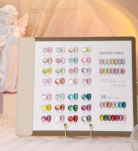 28pcs Glass Ceramic Cat Eye Nail Gel Collection