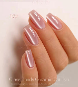 28pcs Glass Ceramic Cat Eye Nail Gel Collection