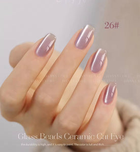 28pcs Glass Ceramic Cat Eye Nail Gel Collection