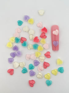 Bubble Heart Nail Charms-50 Pieces