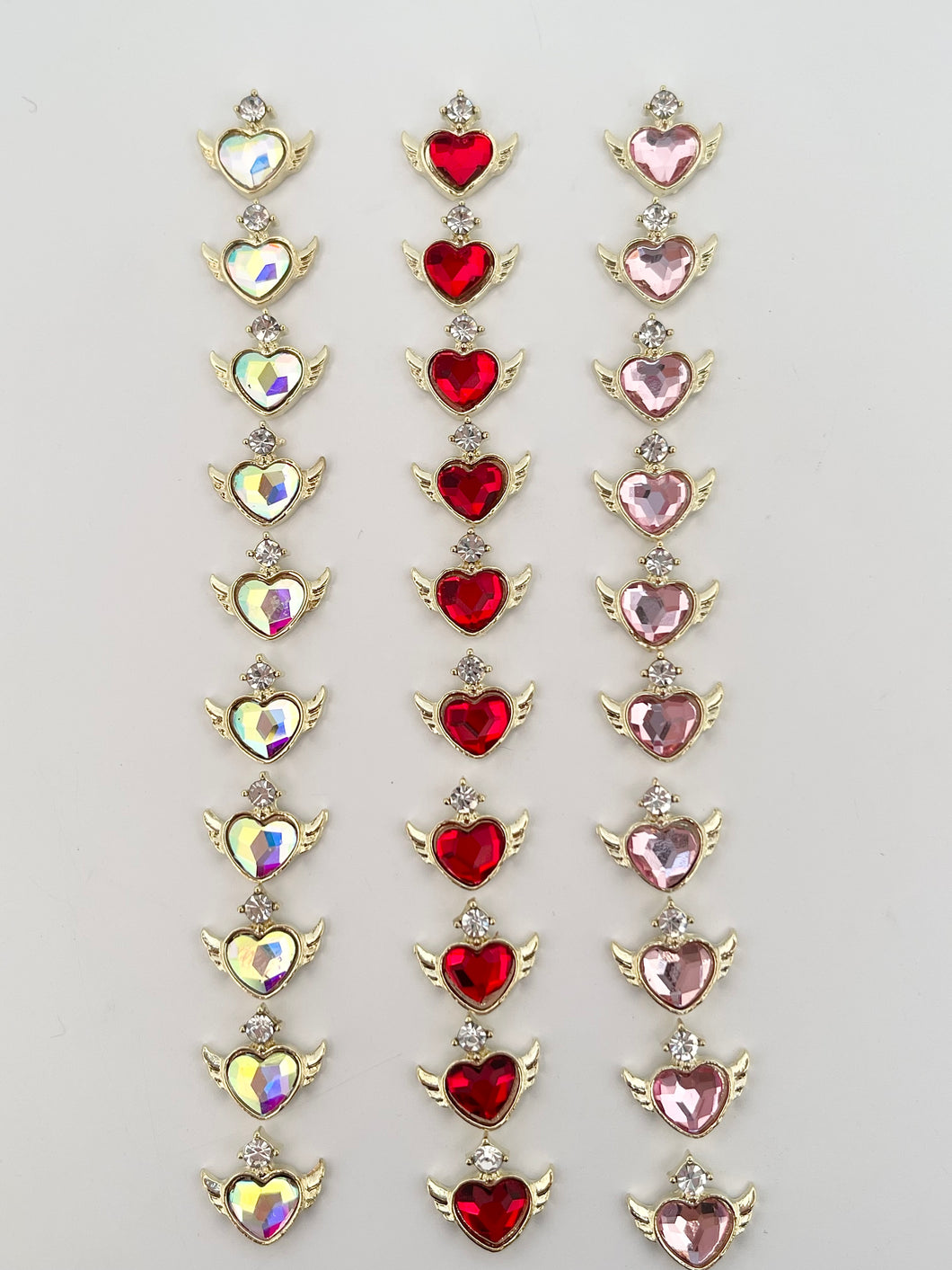 Heart with Wings Alloy Nail Charms-10 Pieces