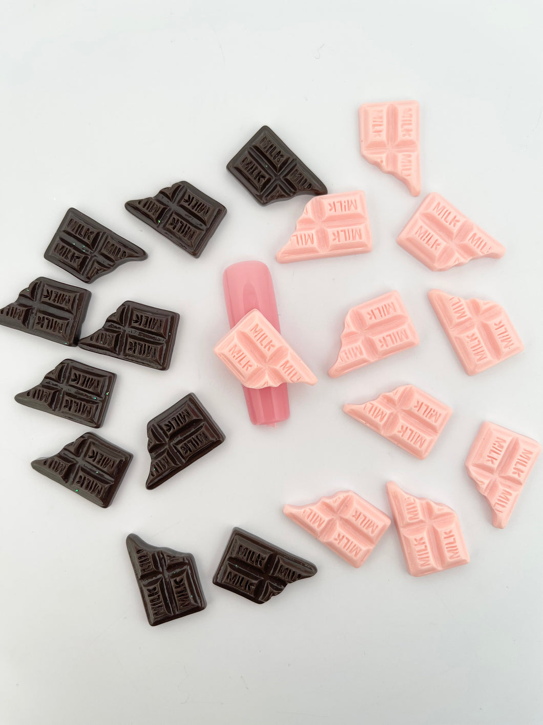 Chocolate Resin Valentine’s Nail Charms-10 Pieces