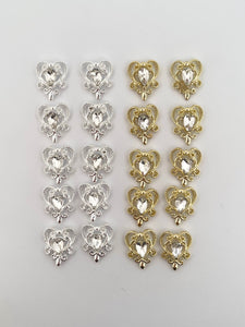 Vintage Heart Alloy Nail Charms-10 Pieces