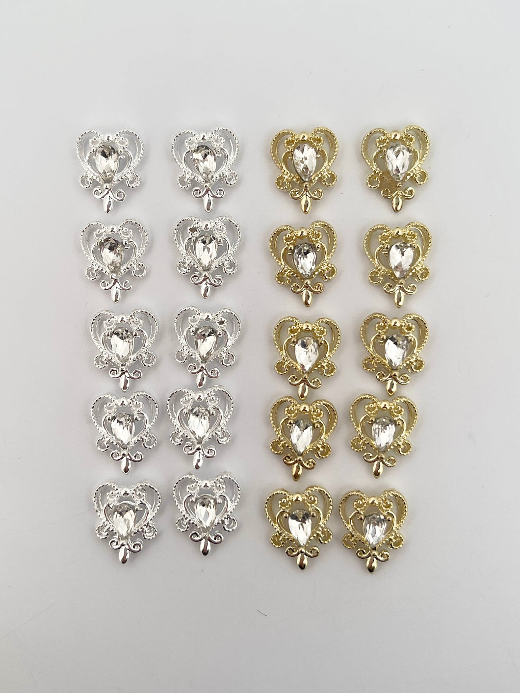 Vintage Heart Alloy Nail Charms-10 Pieces