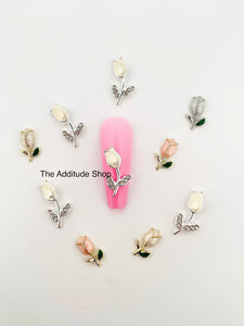 Mixed Roses Alloy Nail Charms-10 pieces