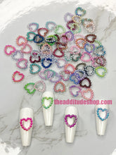 Load image into Gallery viewer, Bead Heart Nail Charms-100 pieces
