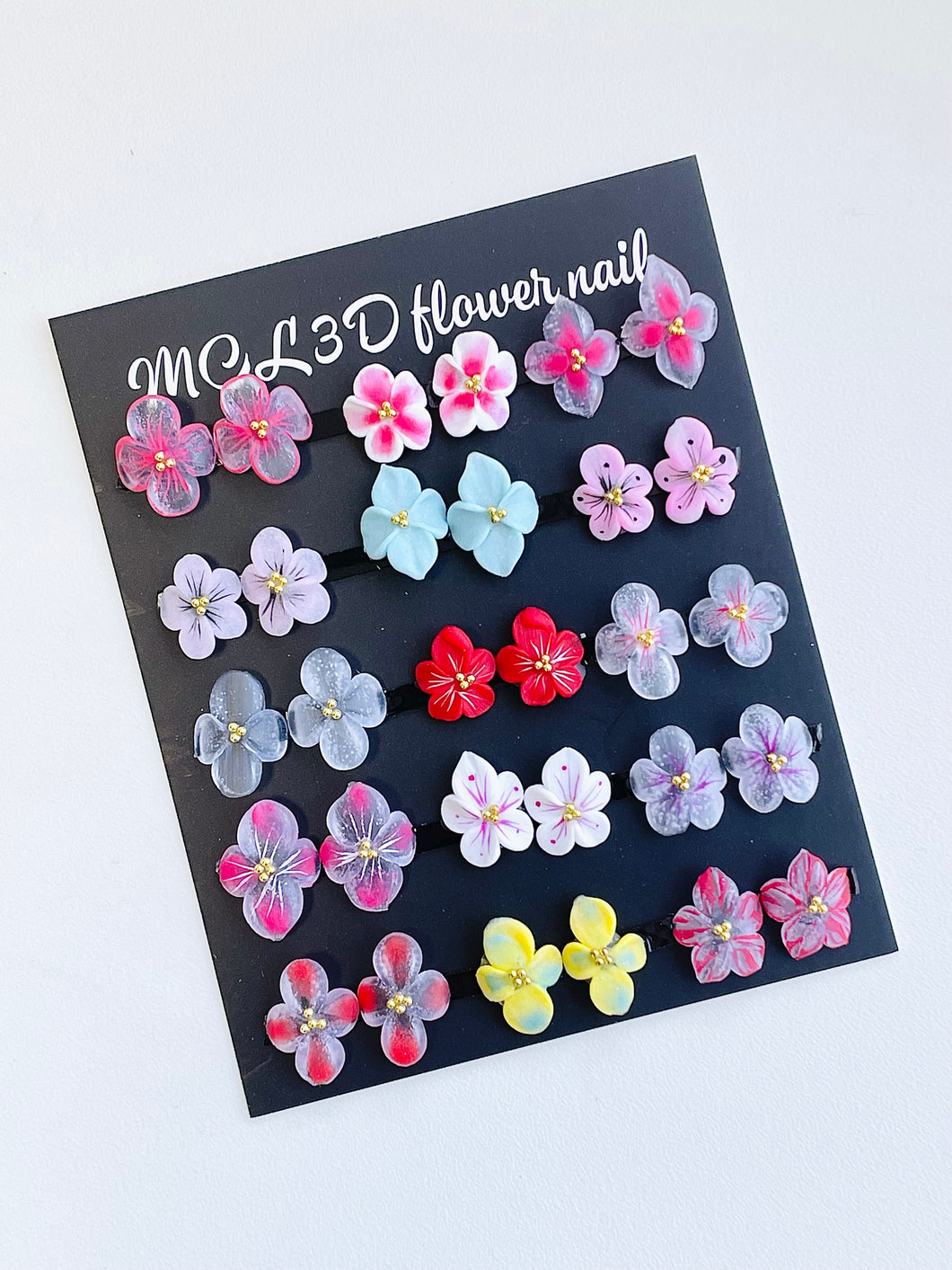 Acrylic 3D Hibiscus Nail Flowers-15 pairs