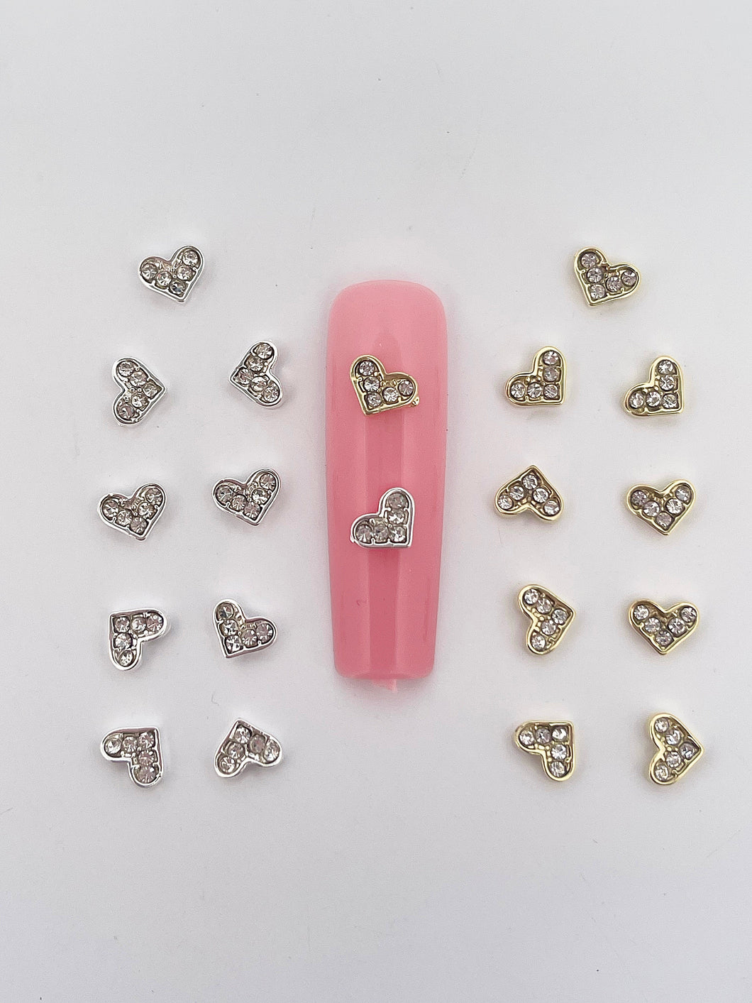 Mini Heart #2 Nail Charms- 10 pieces