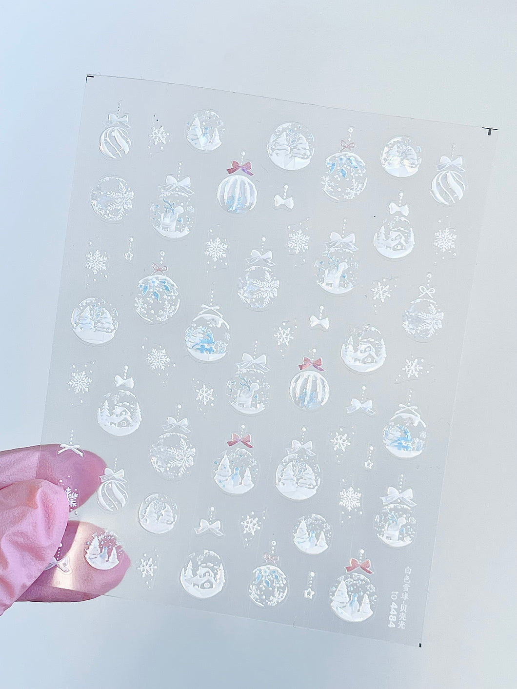 Blue Aurora Ornaments Christmas Nail Sticker-4484