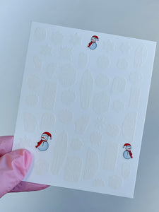 White Snowflakes Christmas Nail Sticker