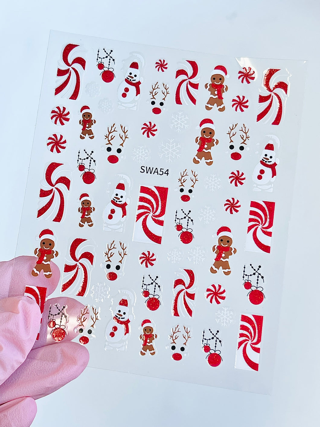 Peppermint Swirl Christmas Nail Sticker-#A54