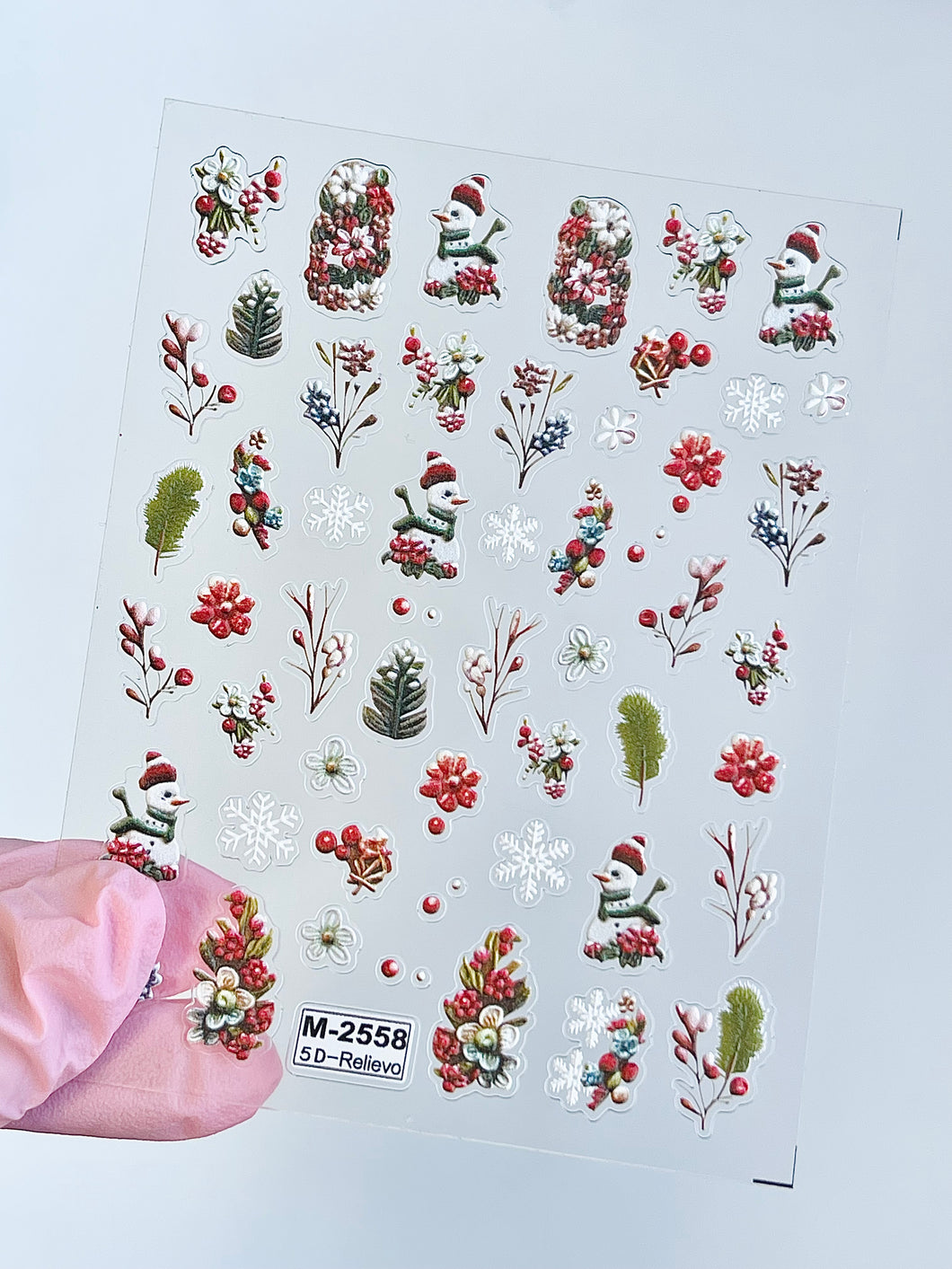 5D Christmas Cherry Branch Nail Sticker #2558