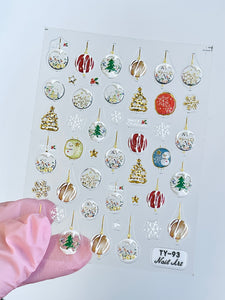 5D Mixed Ornaments Christmas Nail Sticker #93