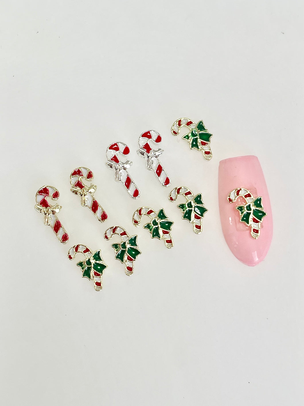 Christmas Mixed Candy Cane Nail Charms-10pcs