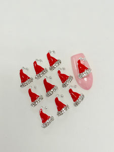 Christmas Santa Hat Nail Charms-10pcs