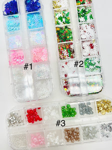 12 Grids Christmas Nail Art Sequin Glitters