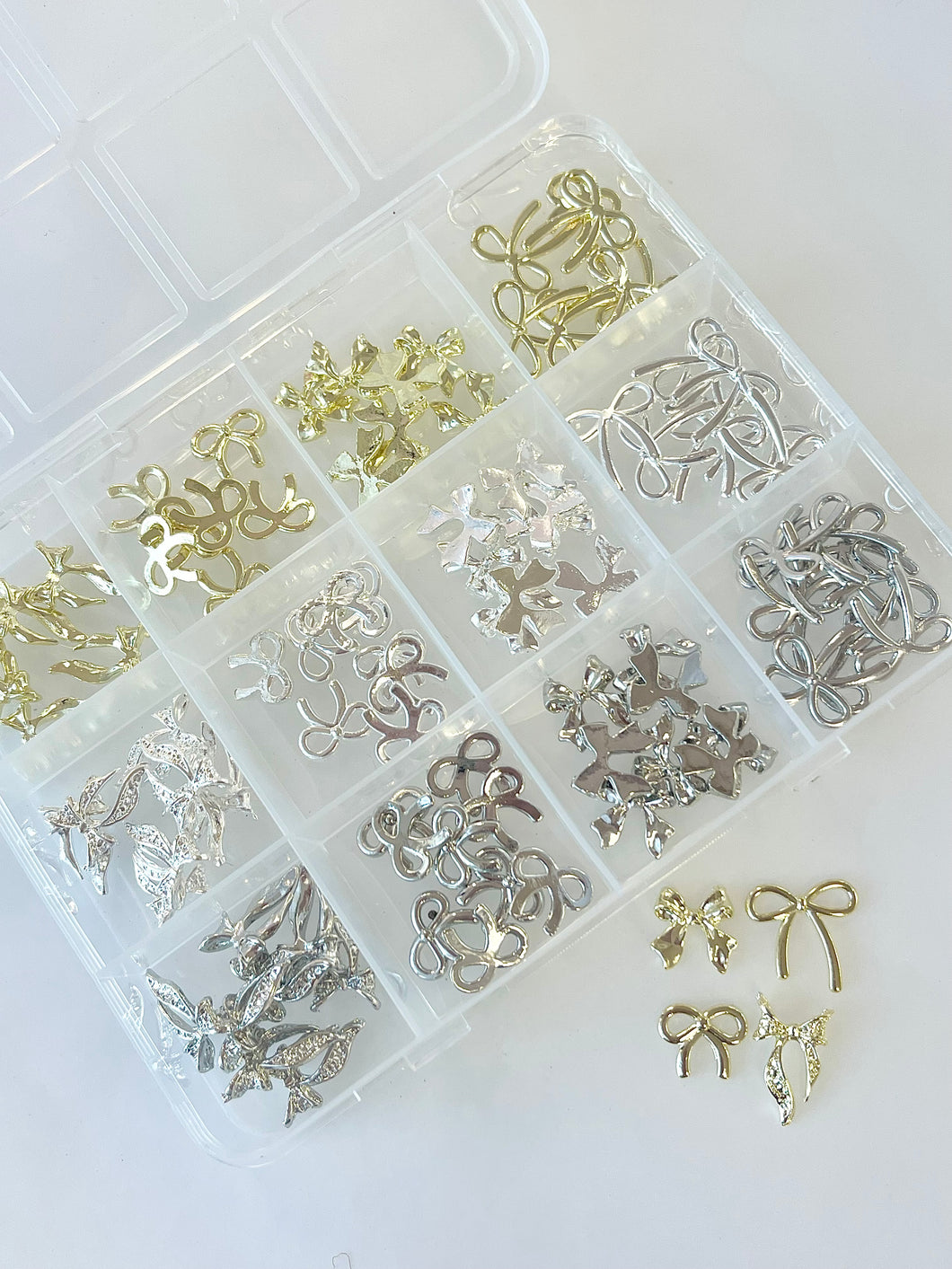 80pcs Mixed Nail Bow Charm Box