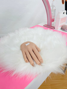 White Fur Mat Photo Prop for Nails