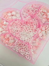 Load image into Gallery viewer, White &amp; Pink Mixed Nail Charms with Heart Box
