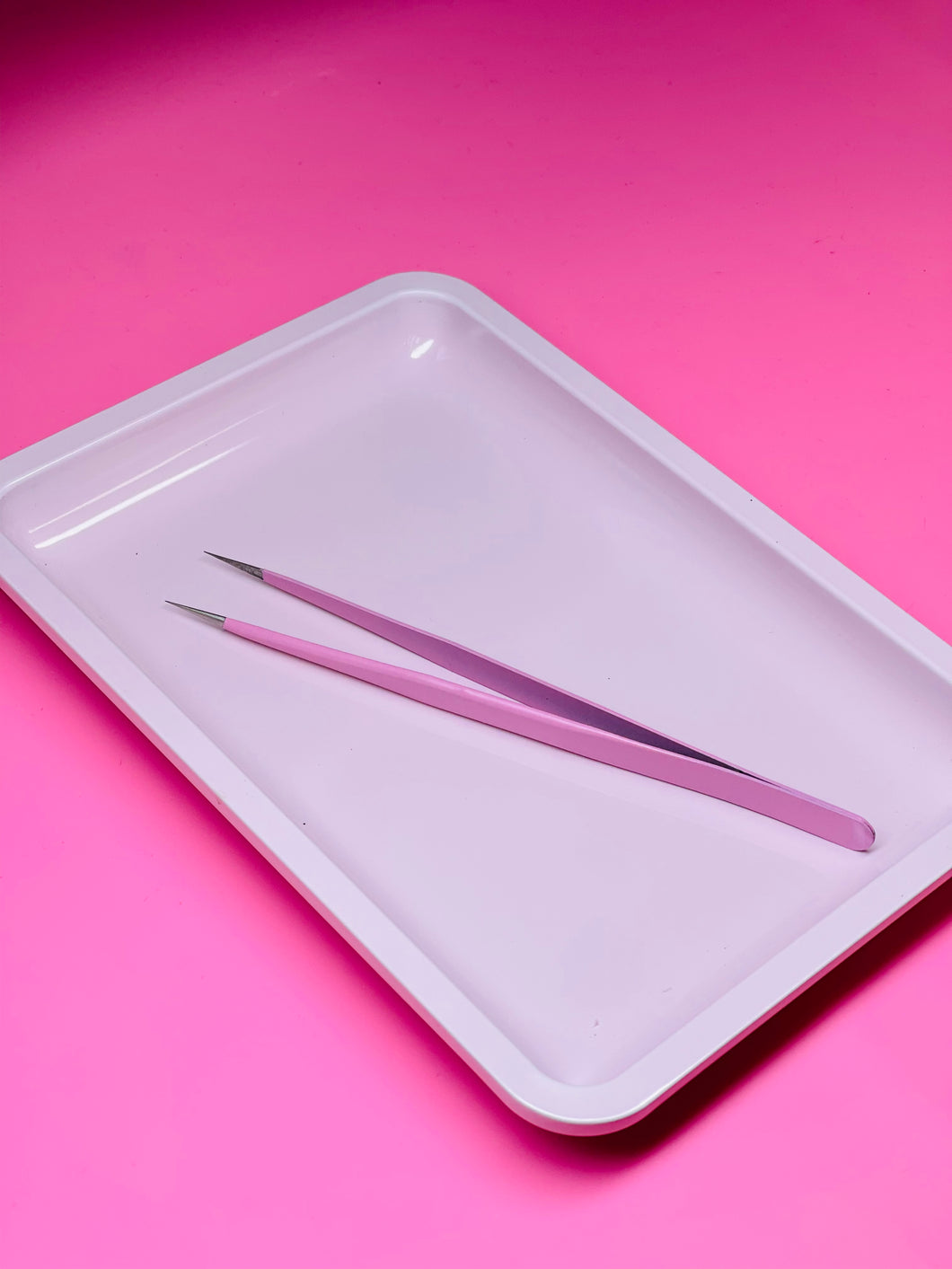 Pink Tray with Pink Nail Charm Picker Tool