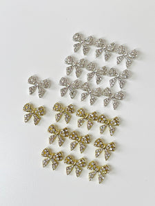 New Rhinestone Bow Nail Charms-10 Pieces