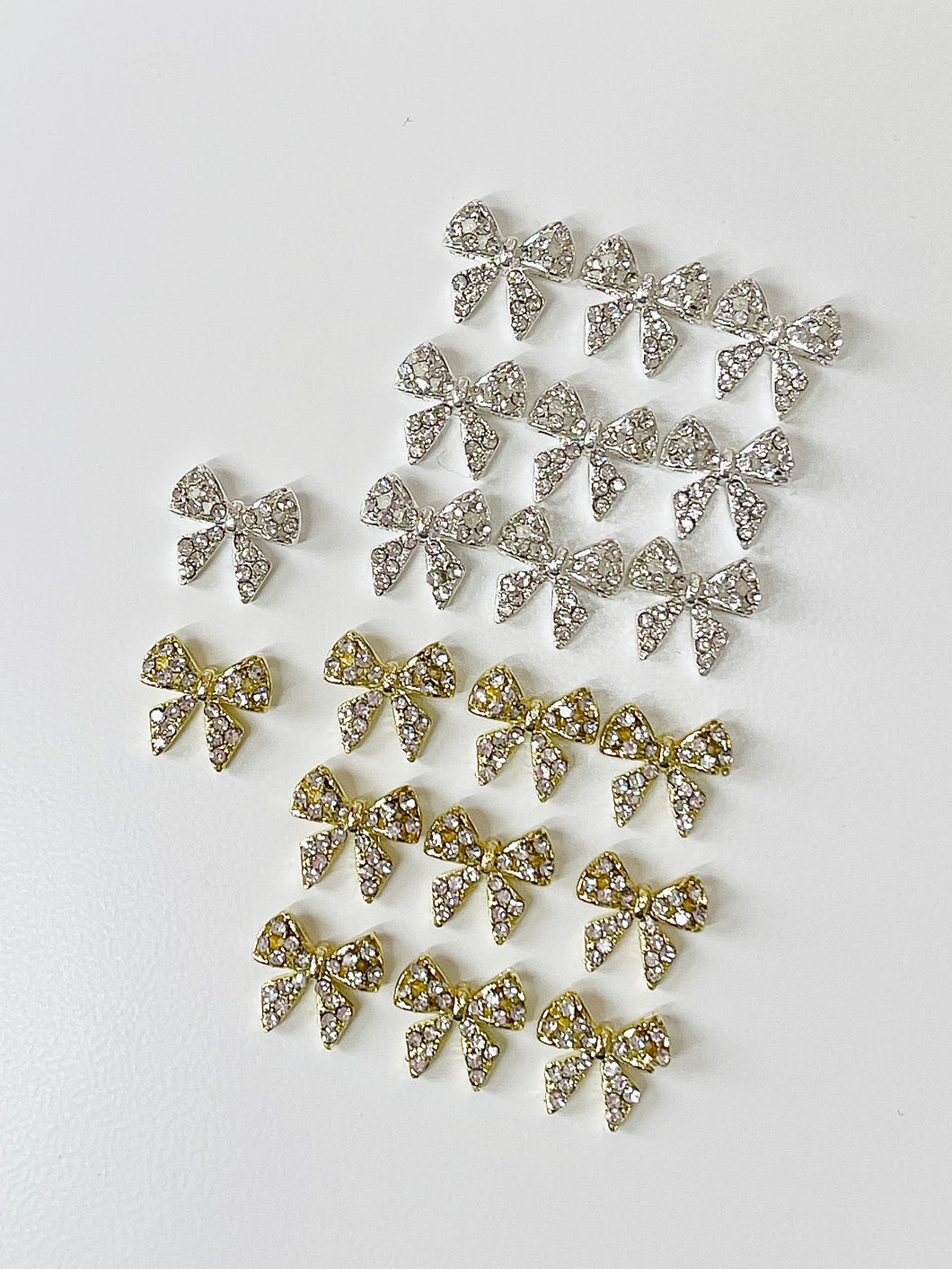 New Rhinestone Bow Nail Charms-10 Pieces